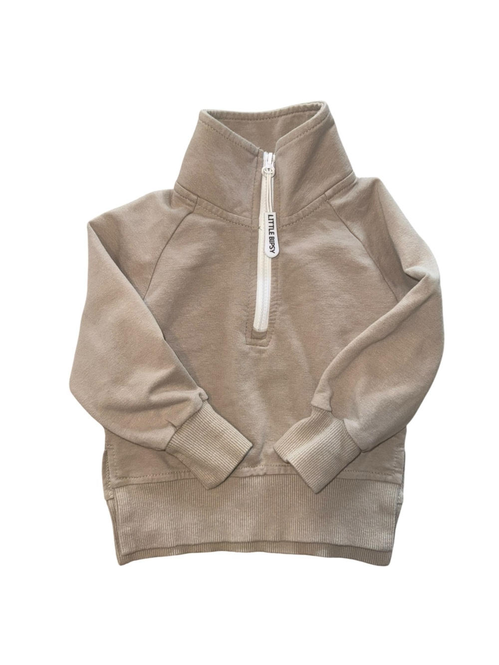Little Bipsy Tan Quarter-Zip Pullover Size 3-6 months - Picture 2 of 7